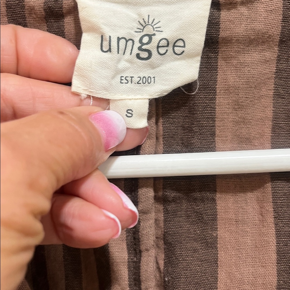 Umgee Brown Striped Casual Shirt - Picture 3 of 5